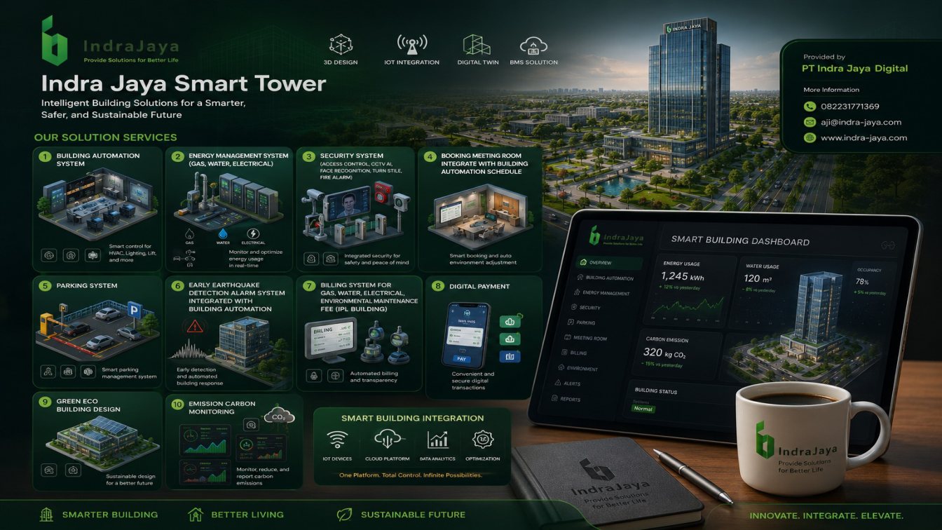 Ilustrasi Indra Jaya Smart Tower dari company profile, halaman 2